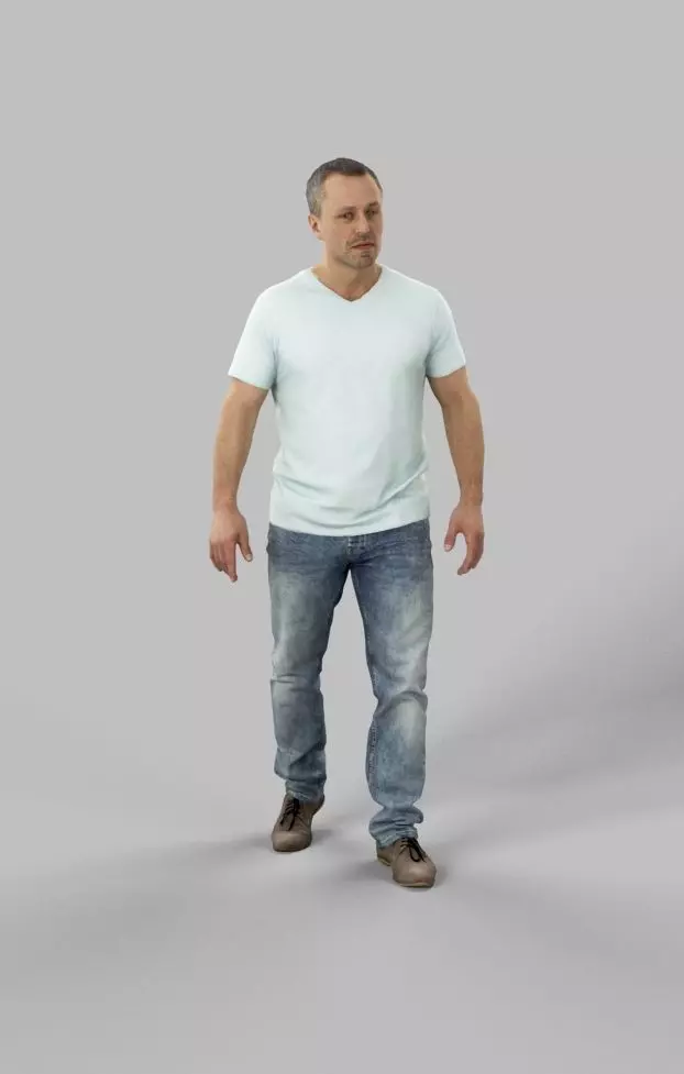 Fortitude Casual Man Walking Low-poly 3D model_0