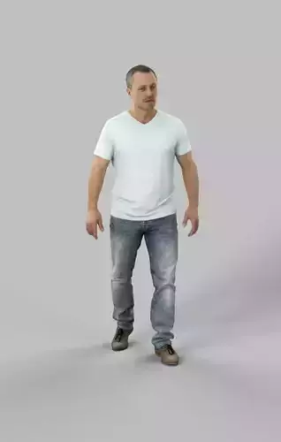 Fortitude Casual Man Walking Low-poly 3D model