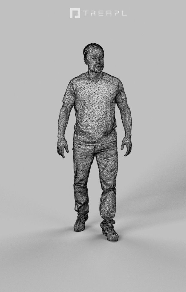 Fortitude Casual Man Walking Low-poly 3D model_7