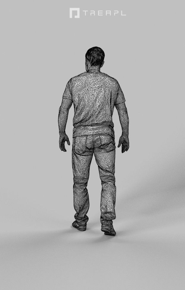 Fortitude Casual Man Walking Low-poly 3D model_8