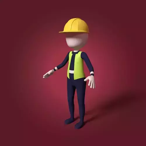 Cartoon Man - Stickman Low-poly 3D model