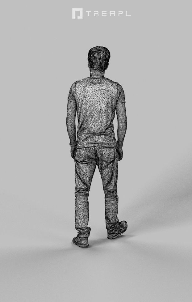 Casual Man Walking Flow Low-poly 3D model_8