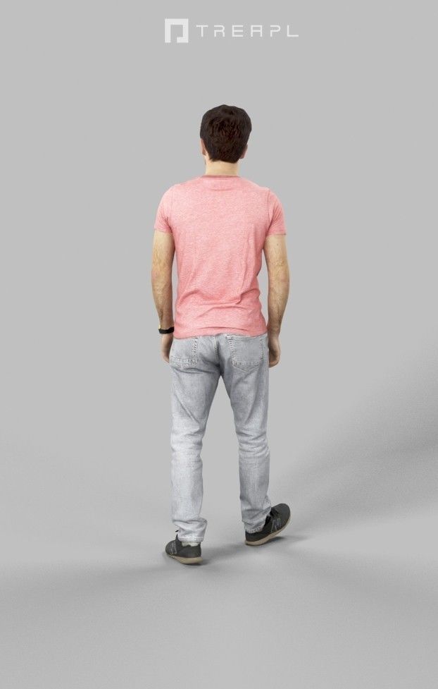 Casual Man Walking Flow Low-poly 3D model_4