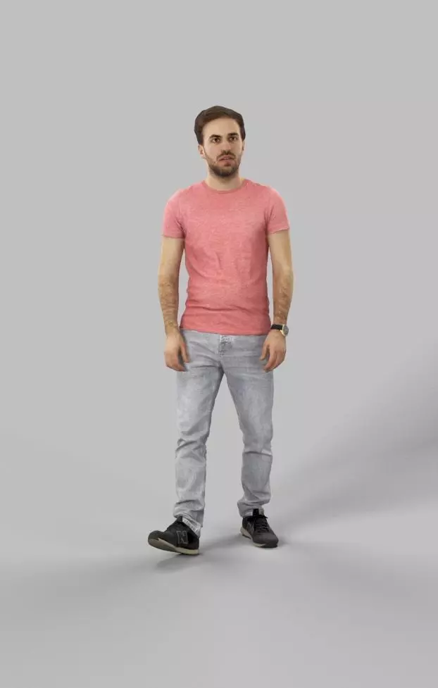 Casual Man Walking Flow Low-poly 3D model_0