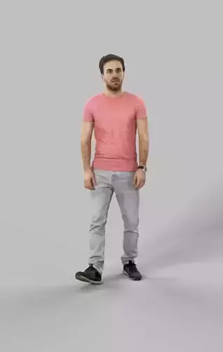 Casual Man Walking Flow Low-poly 3D model