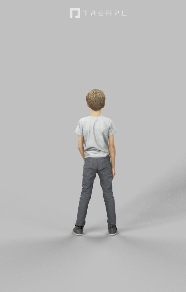 Story Casual Boy Standing Listening Low-poly 3D model_4