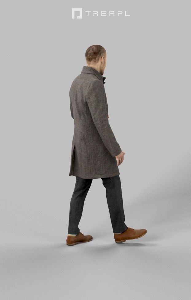 Master A Walking Business Man Arriving At A Meeting Low-poly 3D model_3