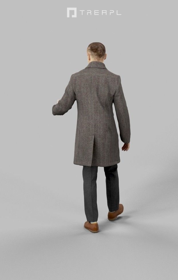 Master A Walking Business Man Arriving At A Meeting Low-poly 3D model_4