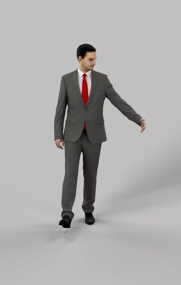 Jest A Caucasian Business Man Walking Low-poly 3D model_0