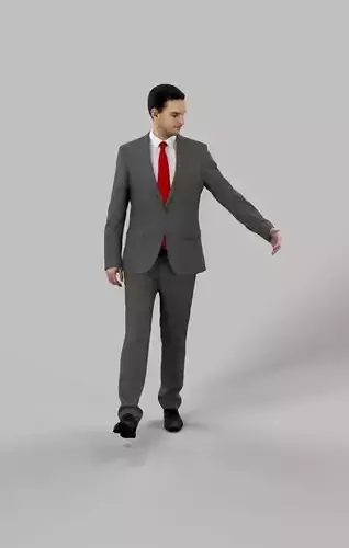 Jest A Caucasian Business Man Walking Low-poly 3D model