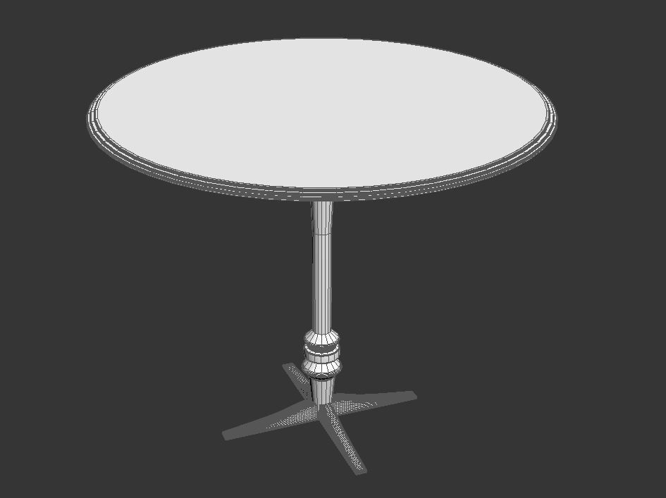 White colored desk 3D model_1