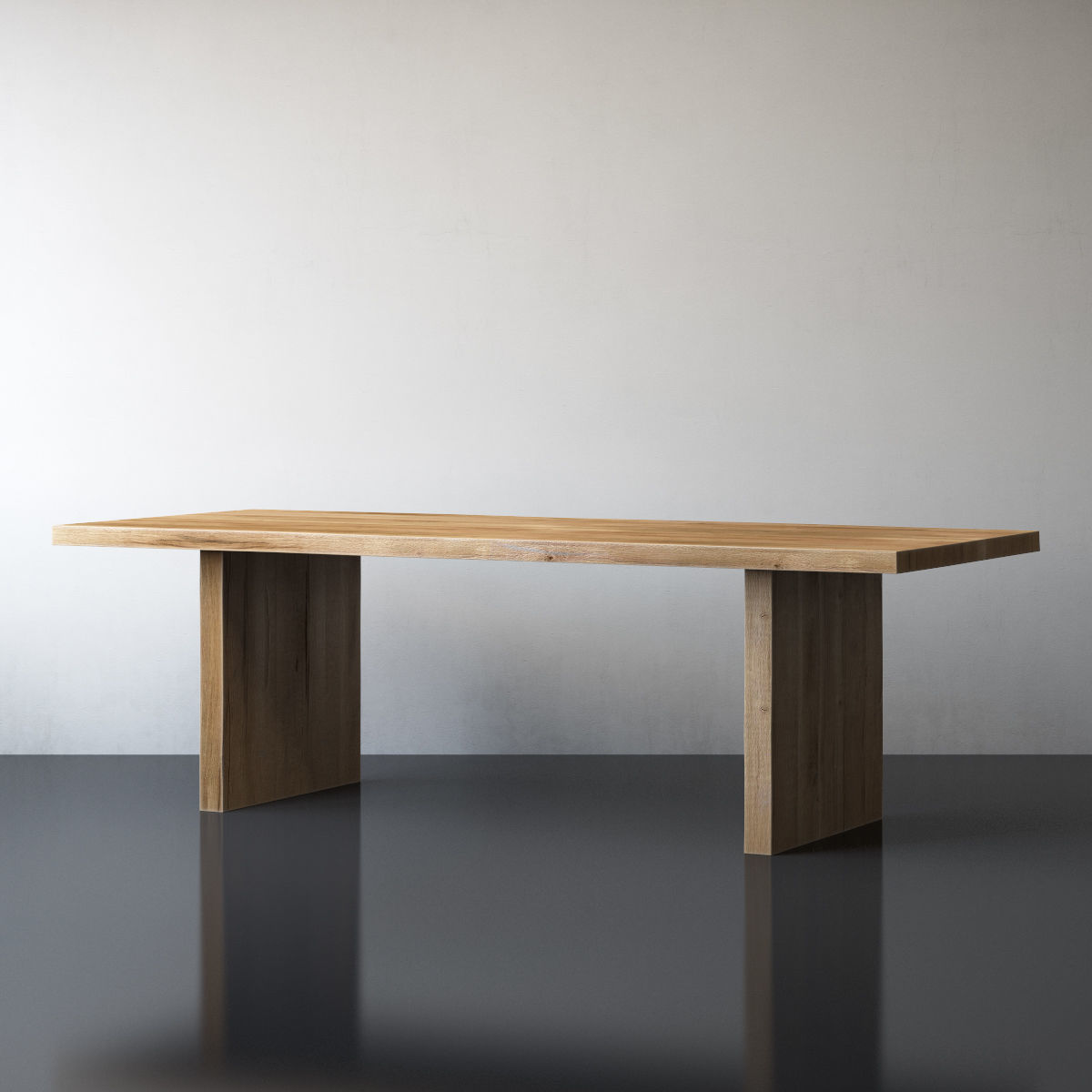 RECLAIMED RUSSIAN OAK PLANK RECTANGULAR DINING TABLE 3D model_4