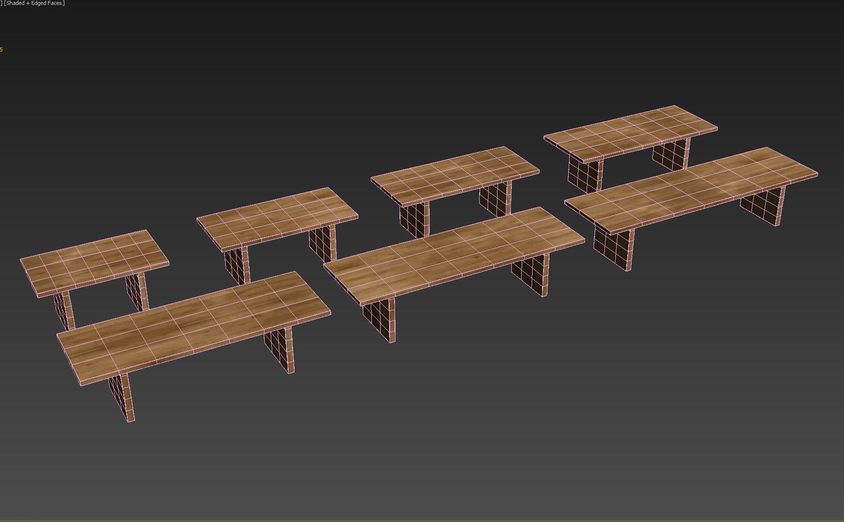 RECLAIMED RUSSIAN OAK PLANK RECTANGULAR DINING TABLE 3D model_9