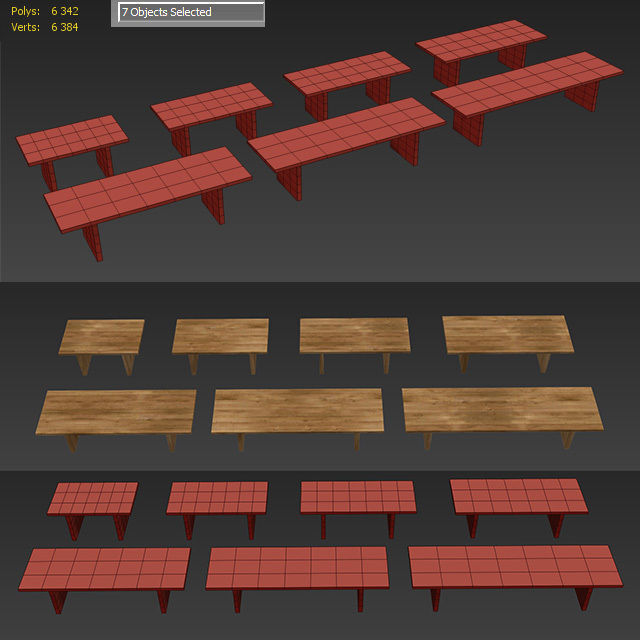 RECLAIMED RUSSIAN OAK PLANK RECTANGULAR DINING TABLE 3D model_6