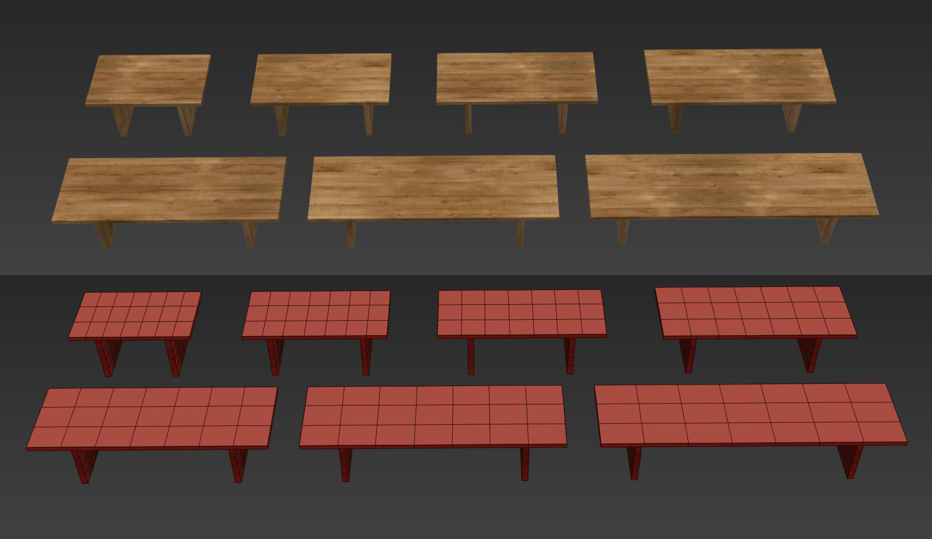 RECLAIMED RUSSIAN OAK PLANK RECTANGULAR DINING TABLE 3D model_7