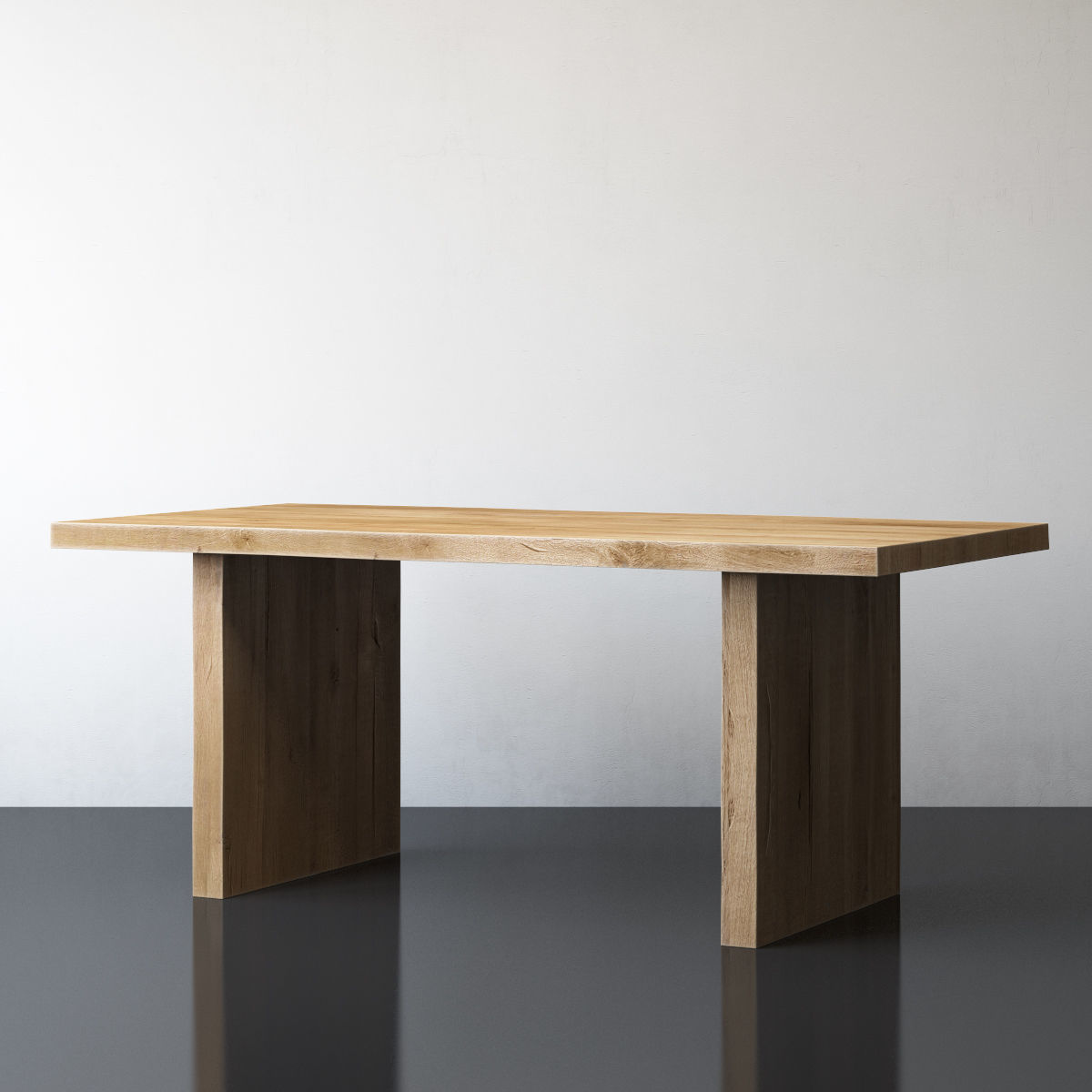 RECLAIMED RUSSIAN OAK PLANK RECTANGULAR DINING TABLE 3D model_3