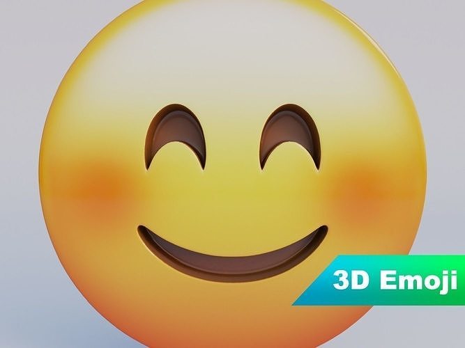 Smiling Face With Smiling Eyes 3D Emoji Low-poly 3D model