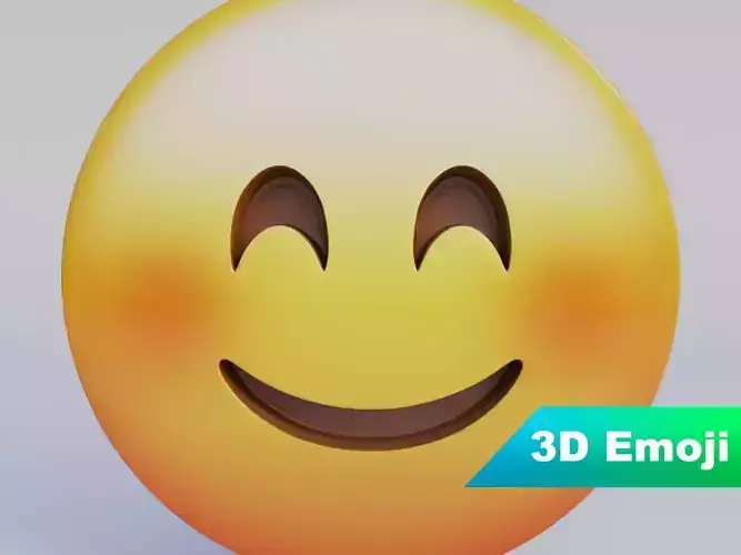 Smiling Face With Smiling Eyes 3D Emoji