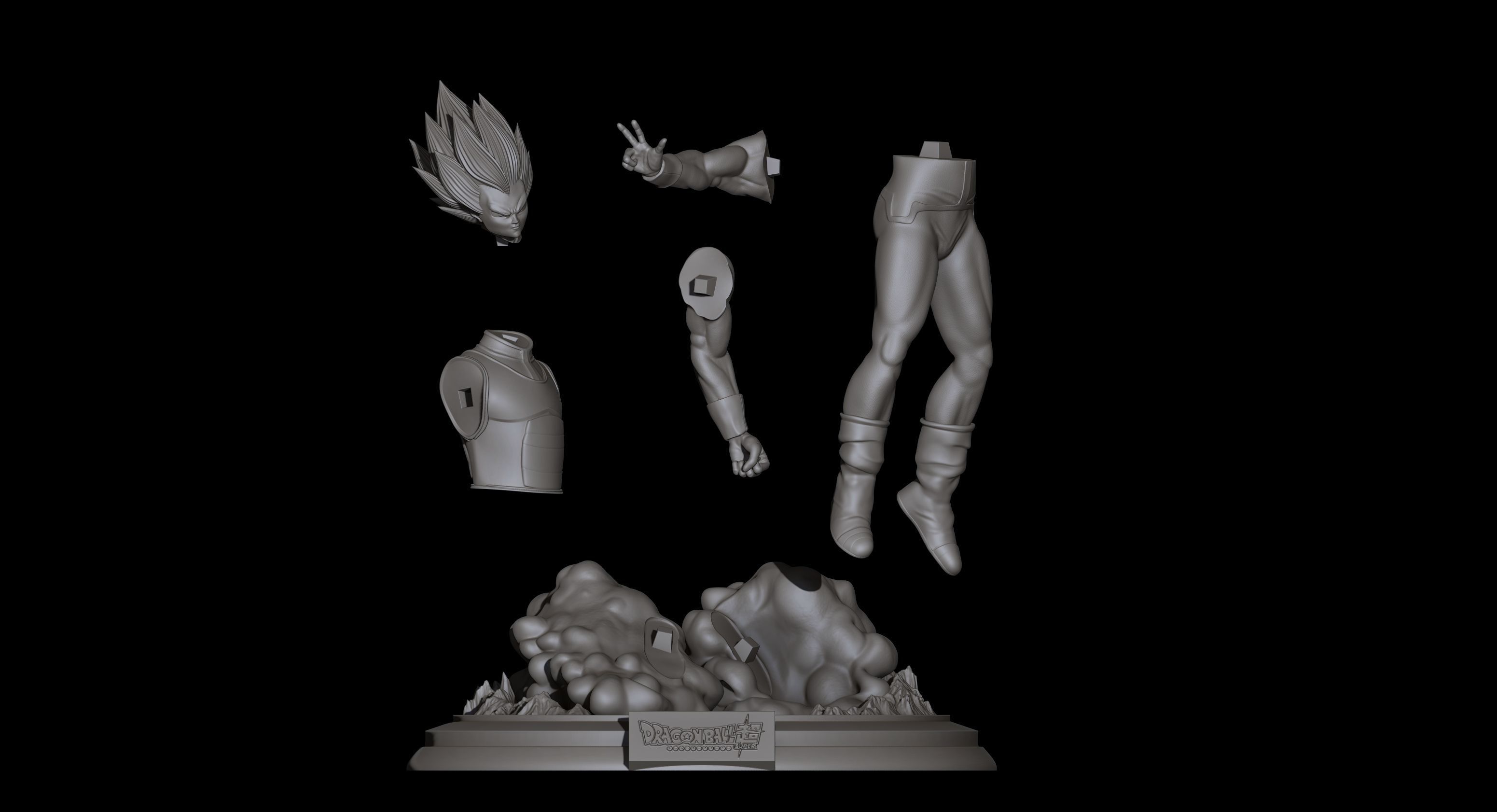Vegeta Super Saiyan  for 3D print 3D print model_6