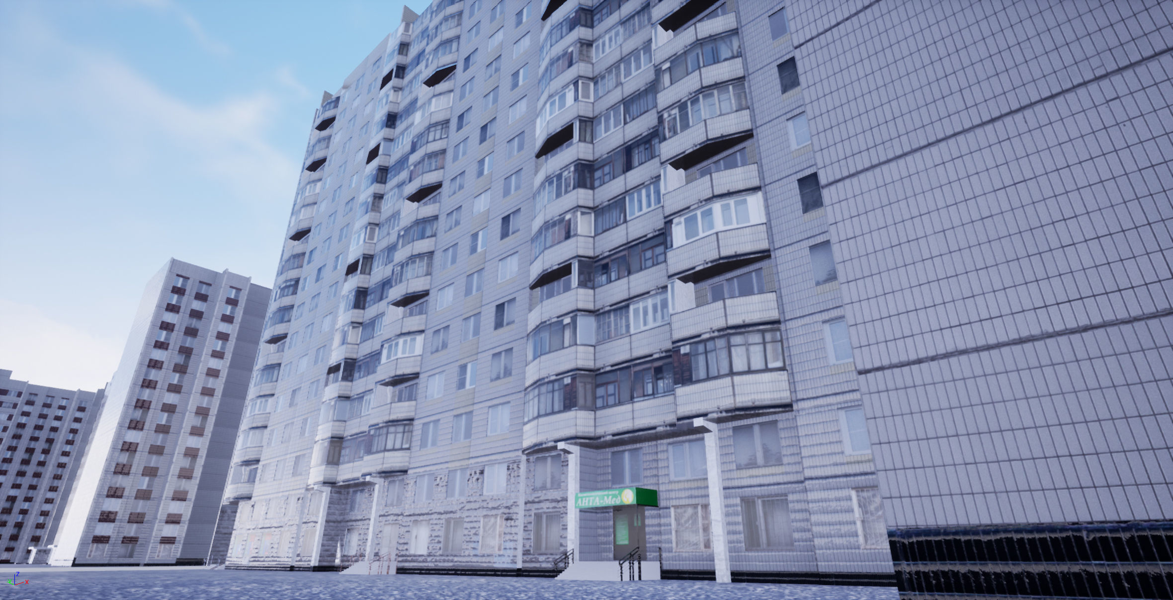 Pack of 6 Russian Panel Apartment Houses Low-poly 3D model_3