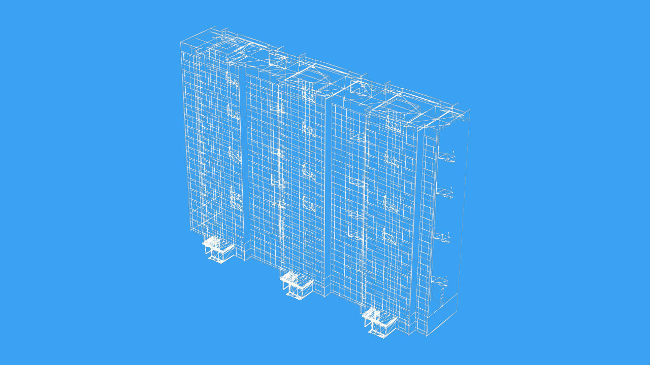 Pack of 6 Russian Panel Apartment Houses Low-poly 3D model_29