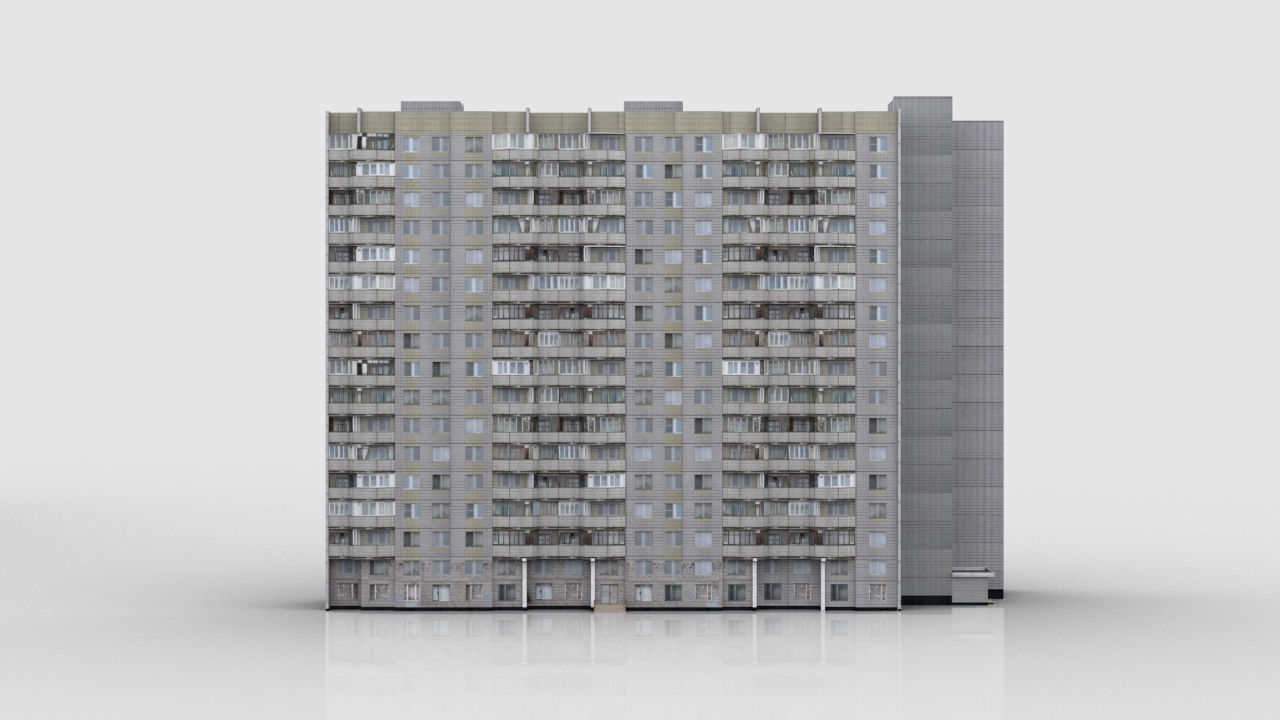 Pack of 6 Russian Panel Apartment Houses Low-poly 3D model_23