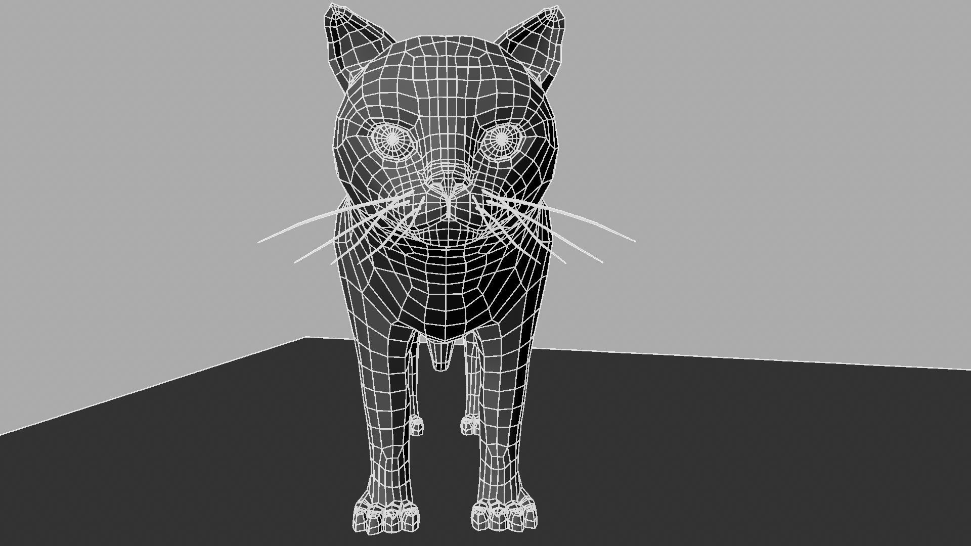 3D Cat with eyes 3D model_31