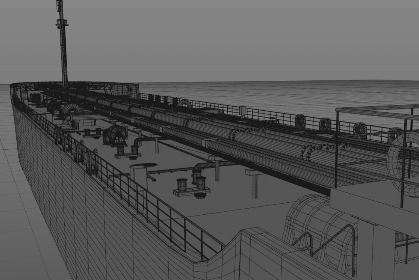 tanker 1 cargo ship Low-poly 3D model_14