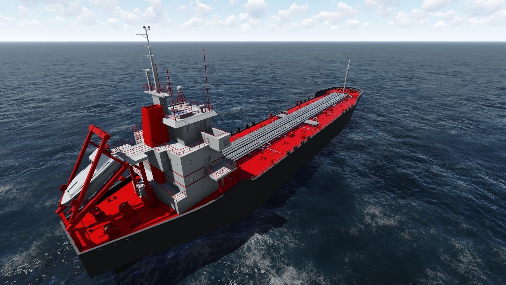 tanker 1 cargo ship Low-poly 3D model_5