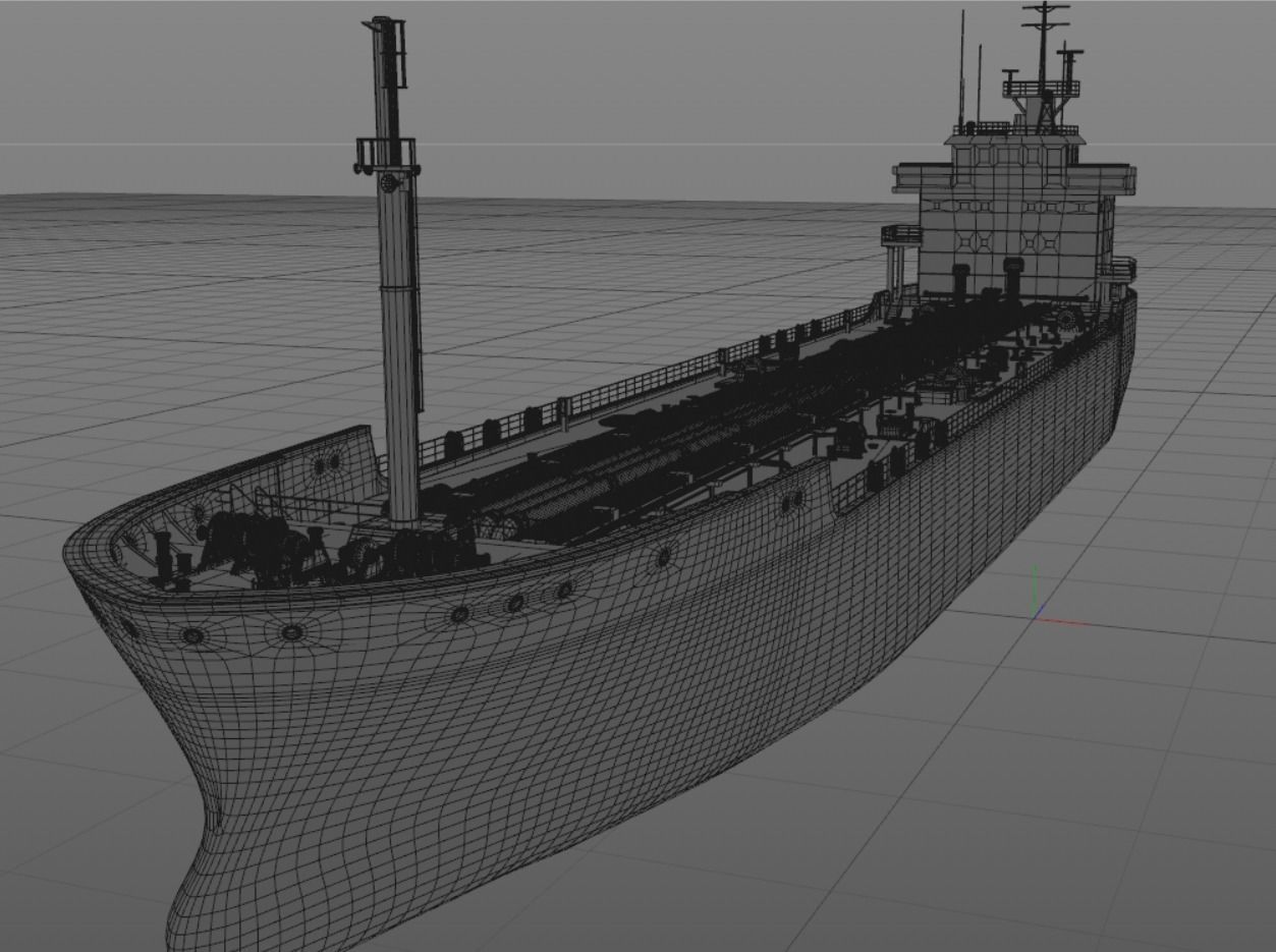 tanker 1 cargo ship Low-poly 3D model_13