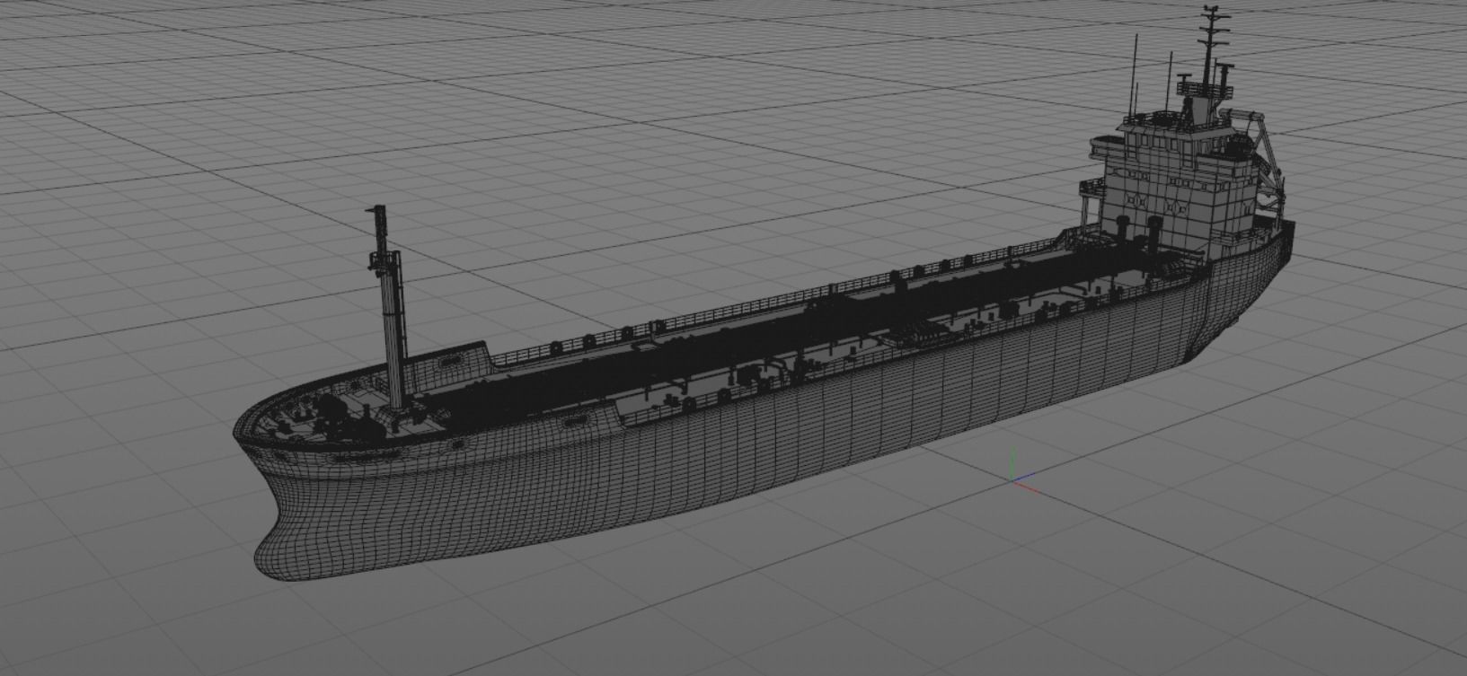 tanker 1 cargo ship Low-poly 3D model_12