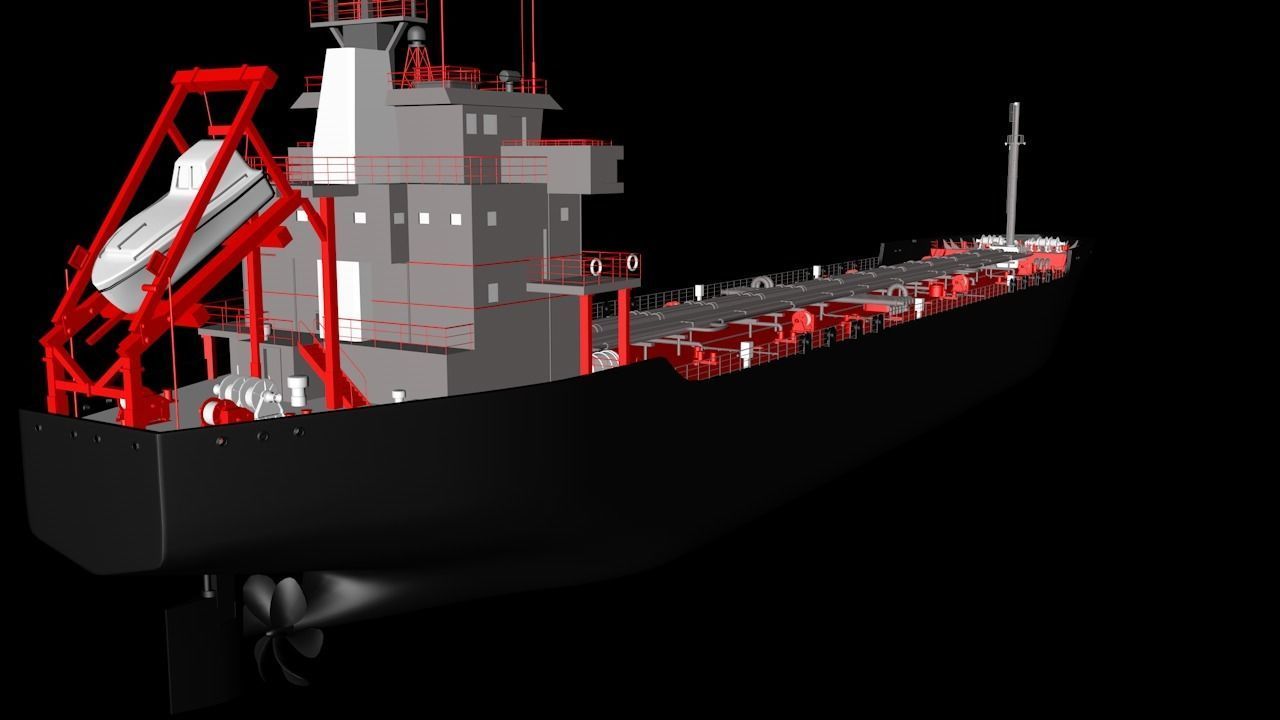 tanker 1 cargo ship Low-poly 3D model_9