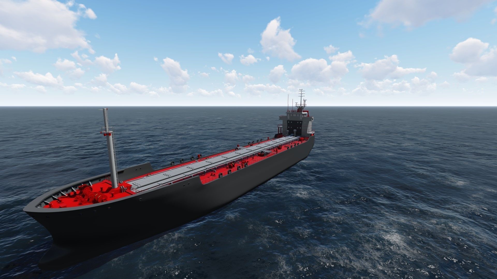 tanker 1 cargo ship Low-poly 3D model_3