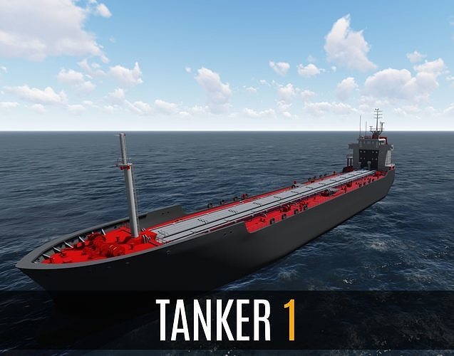 tanker 1 cargo ship Low-poly 3D model
