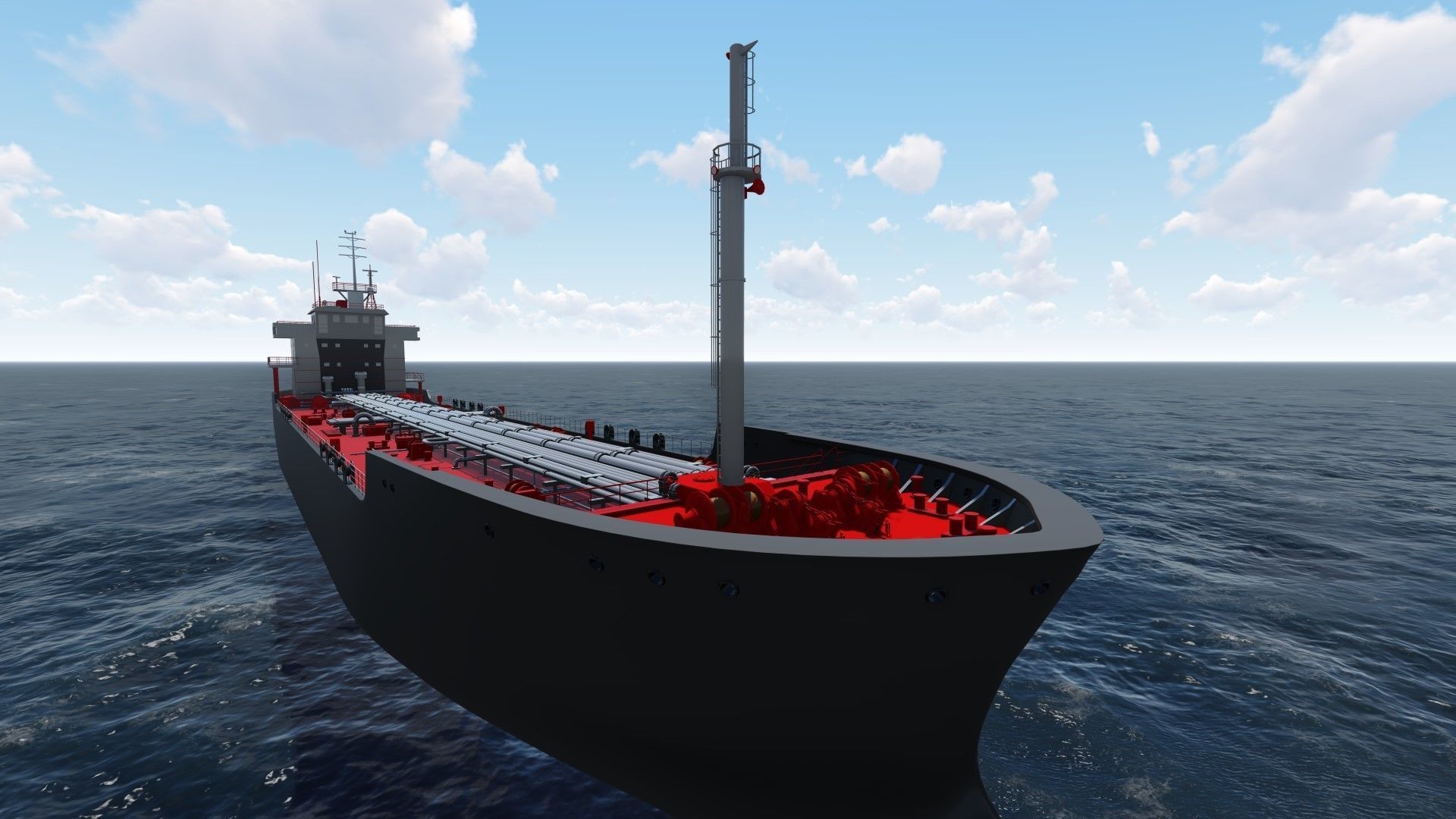 tanker 1 cargo ship Low-poly 3D model_2