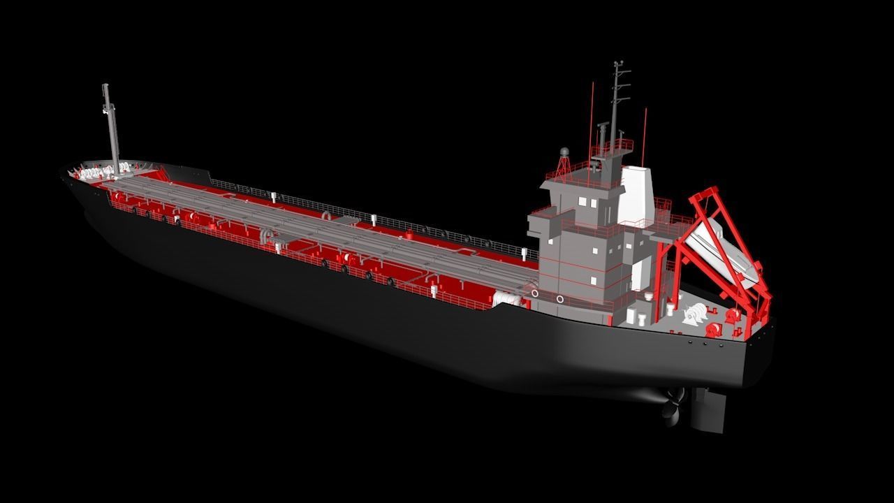 tanker 1 cargo ship Low-poly 3D model_8