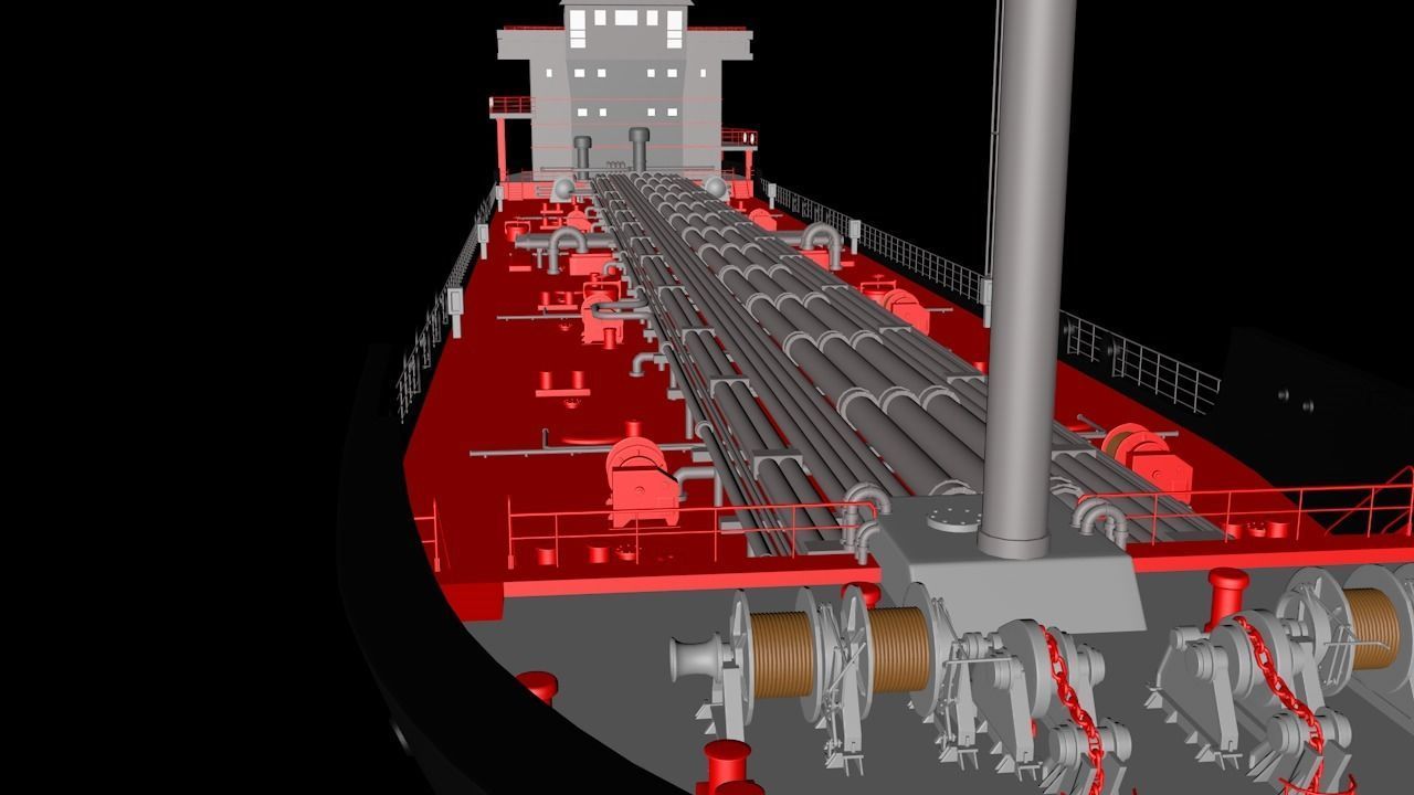 tanker 1 cargo ship Low-poly 3D model_10