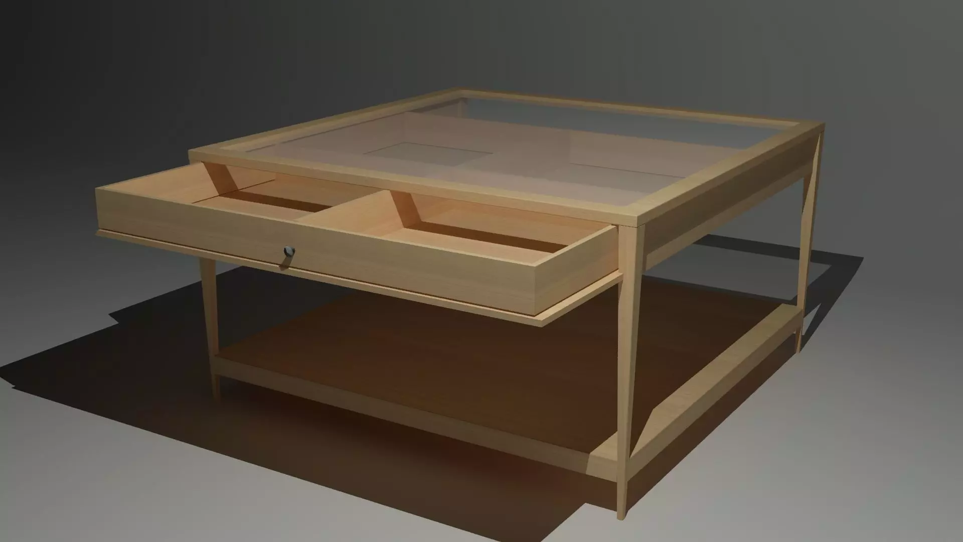 Table side with drawers 3D model_0