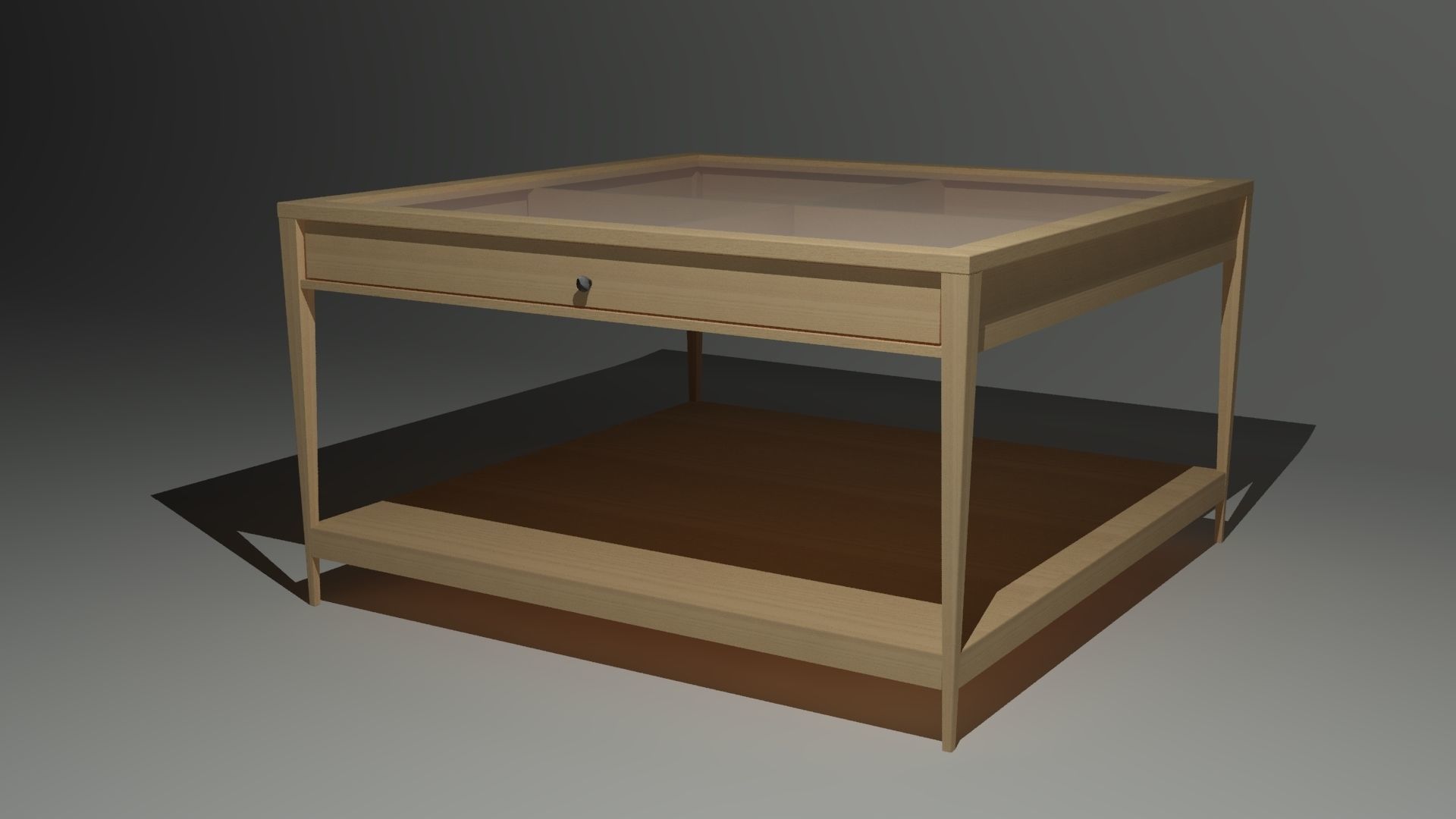 Table side with drawers 3D model_1