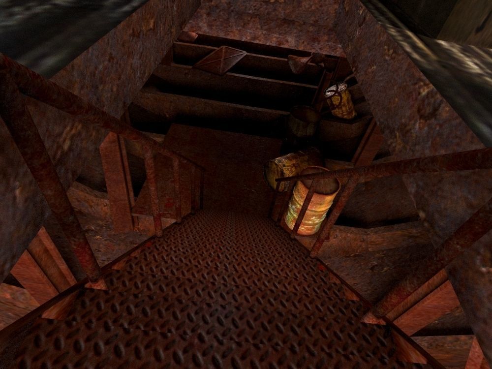 Old Abandoned Rusted Ship with Interior Low-poly 3D model_7