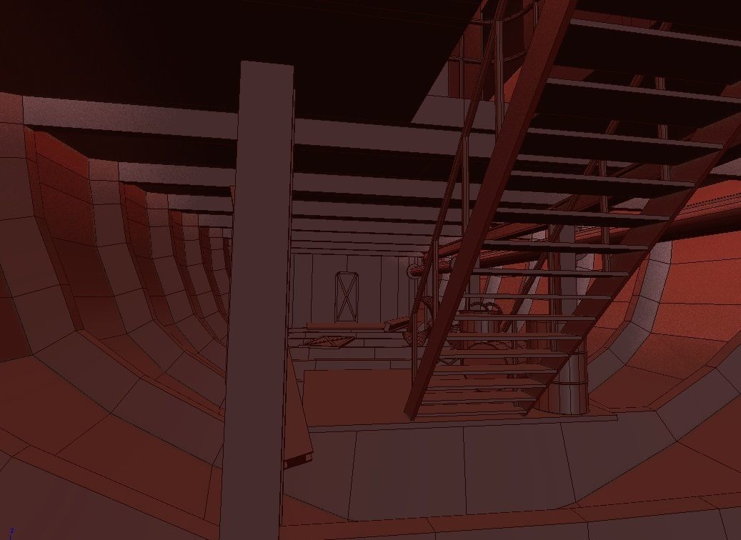 Old Abandoned Rusted Ship with Interior Low-poly 3D model_8