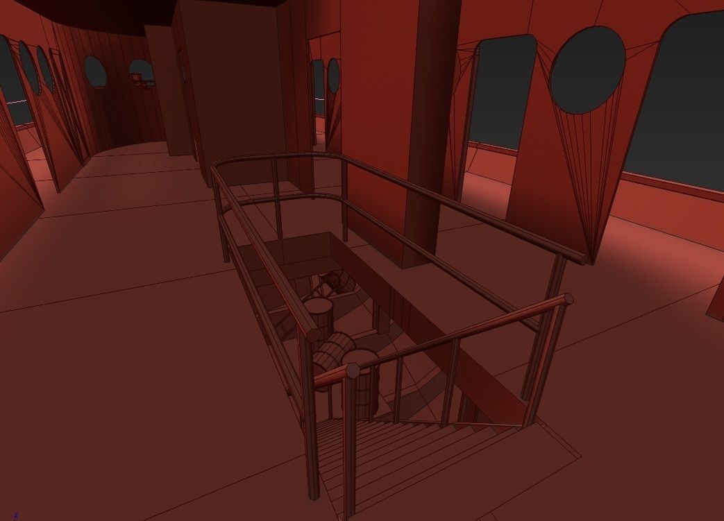 Old Abandoned Rusted Ship with Interior Low-poly 3D model_6