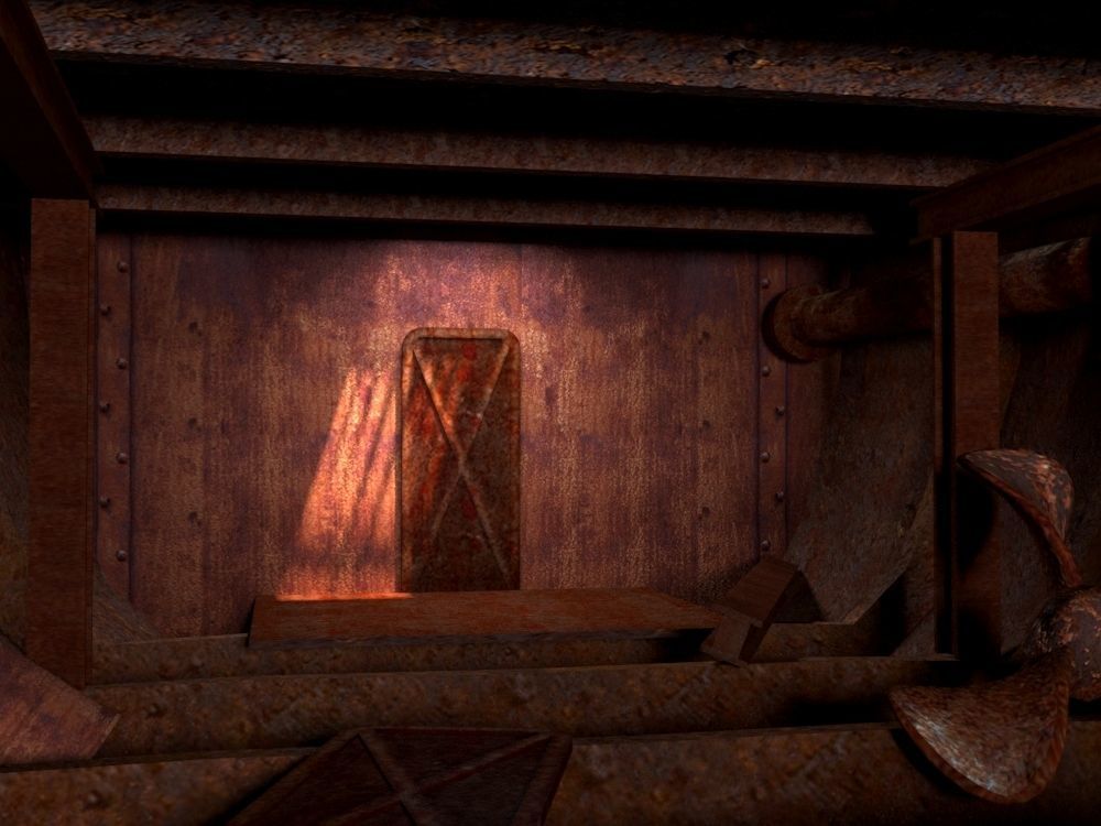 Old Abandoned Rusted Ship with Interior Low-poly 3D model_12