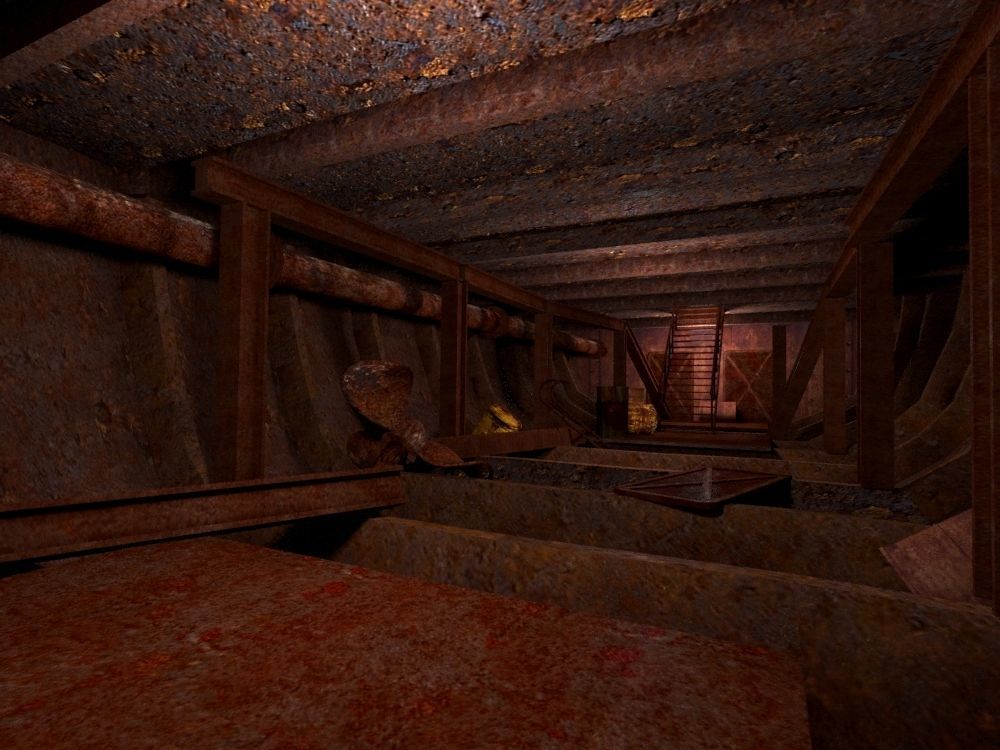 Old Abandoned Rusted Ship with Interior Low-poly 3D model_11