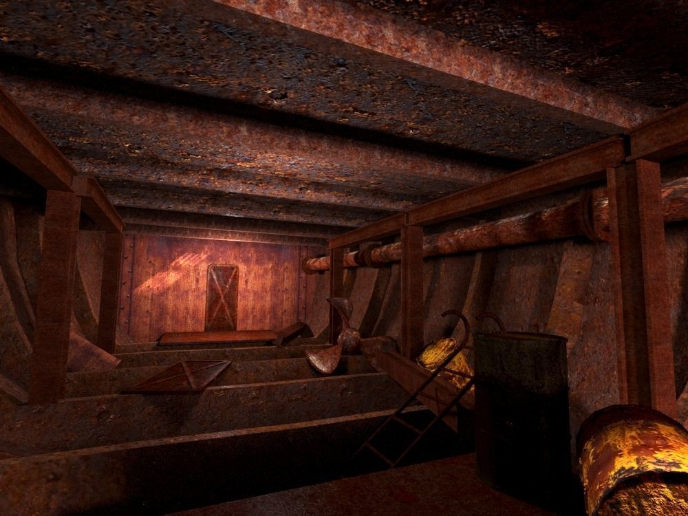 Old Abandoned Rusted Ship with Interior Low-poly 3D model_13