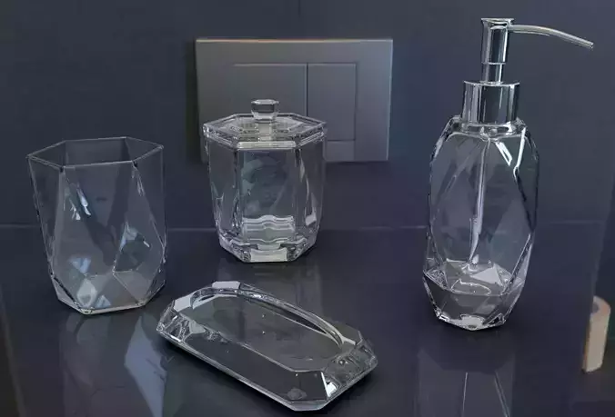Faceted Glass Ware Set