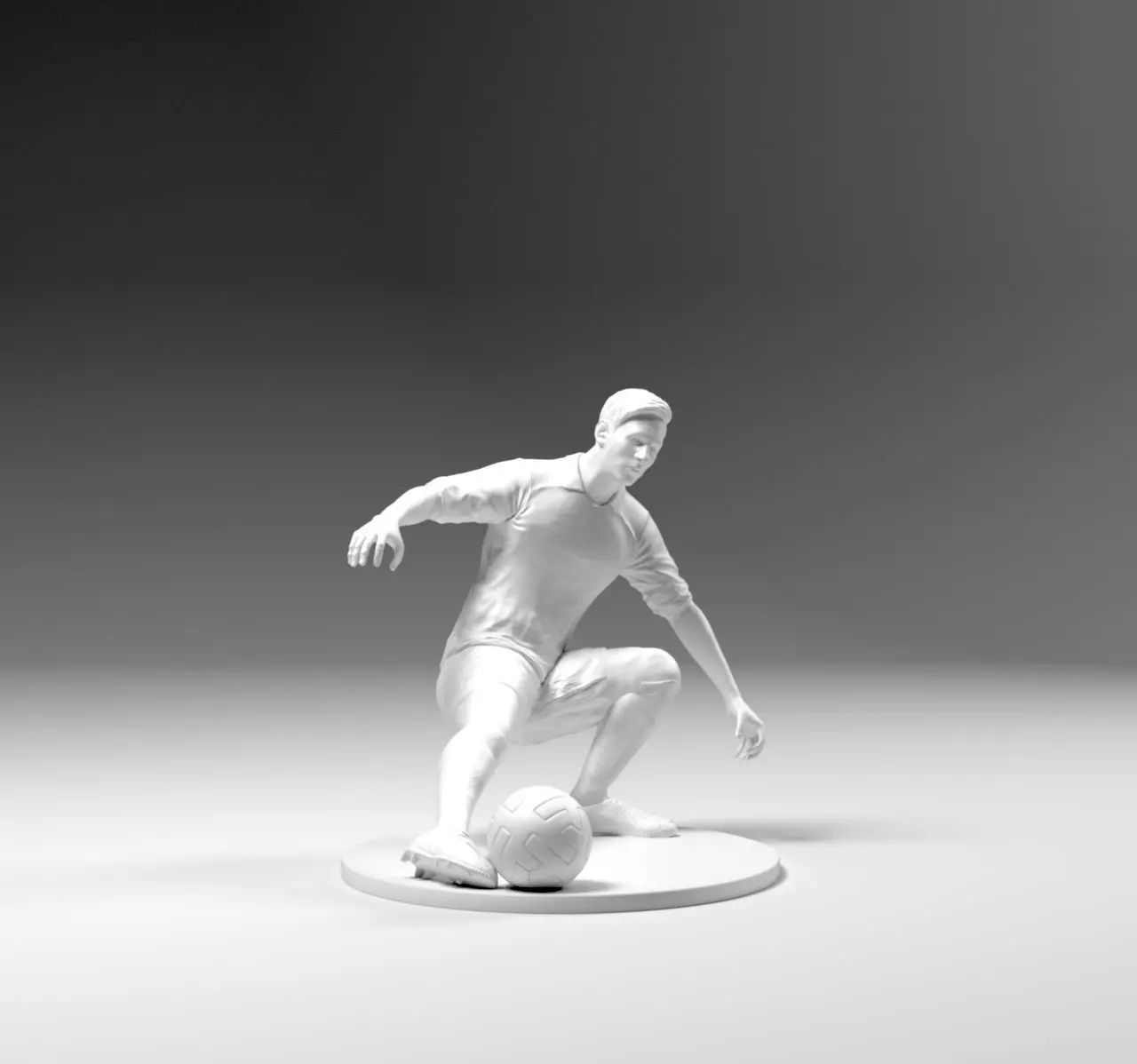Footballer 03 Footstrike 03 Stl 3D print model_0