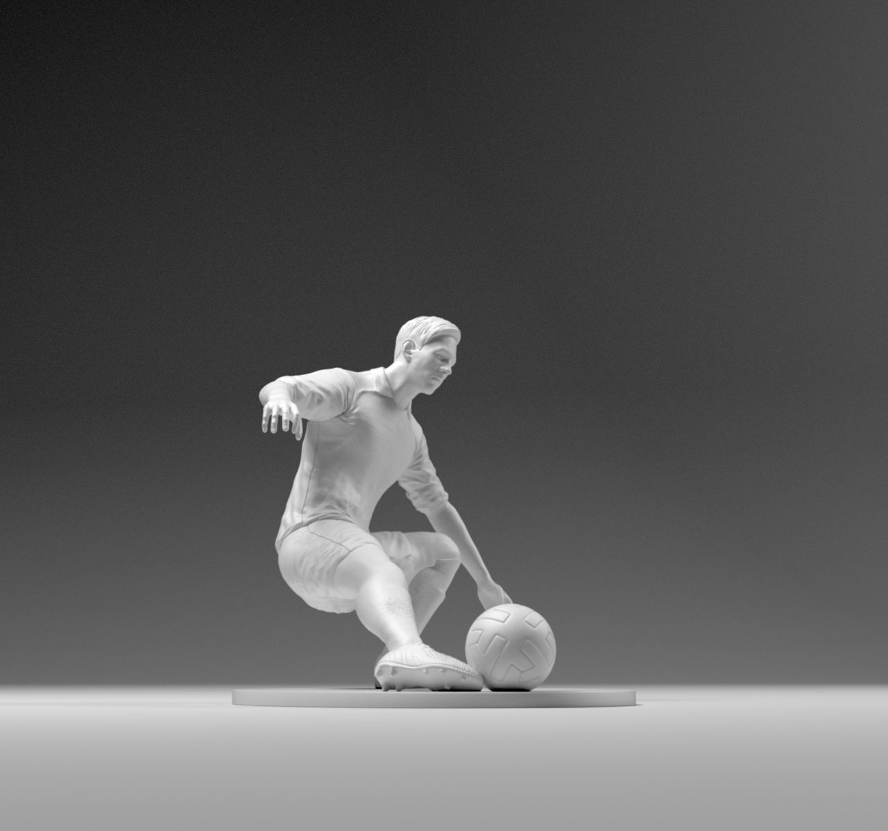 Footballer 03 Footstrike 03 Stl 3D print model_1