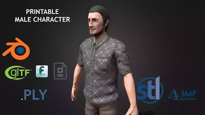 Male Character - Printable model version 3D print model