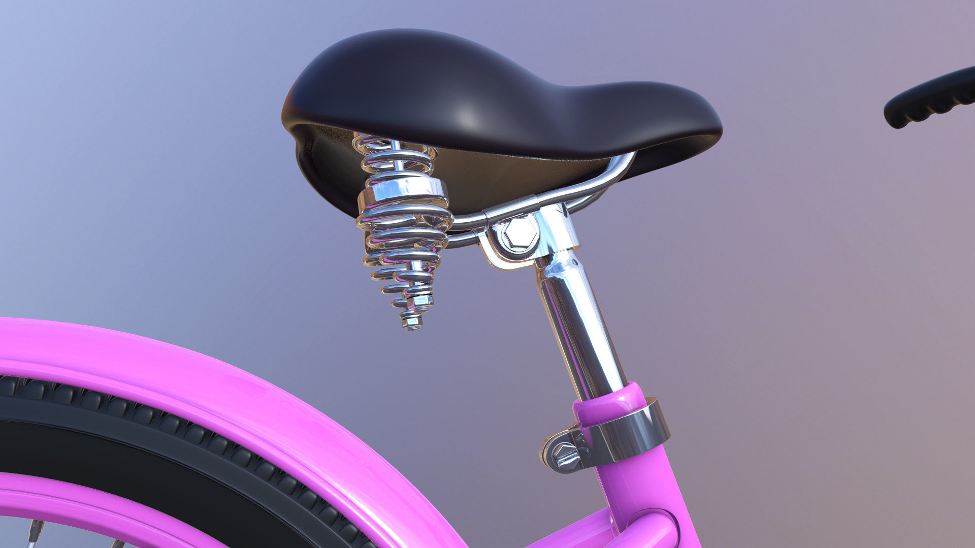 Bicycle Beach Cruiser  Vintage Ladies Bike 3D model_14